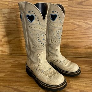 Ariat Baby Buck Women’s Size 6 Bone Gator Leather Cowgirl Boots Style 15123